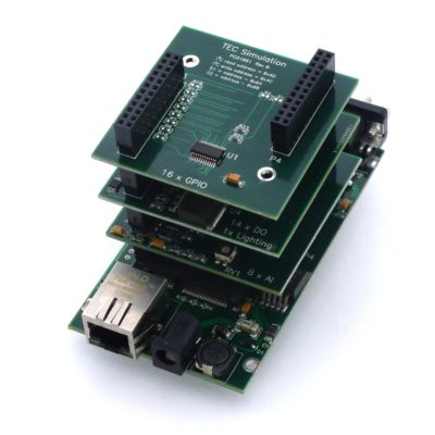 IOBytes mountable with 14 GPIO, 1 Analog Input with +/-10VDC, 11 Digital Output, 2 28V Lighting Controllers and 2 5V Lighting Controllers